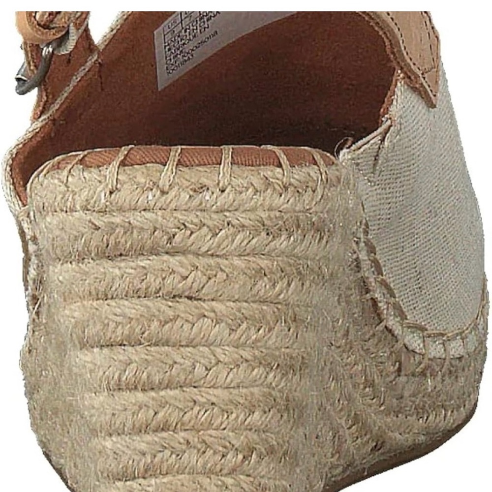 Toms Cream Tan Wedge Sandals with Slingback - Picture 4 of 9